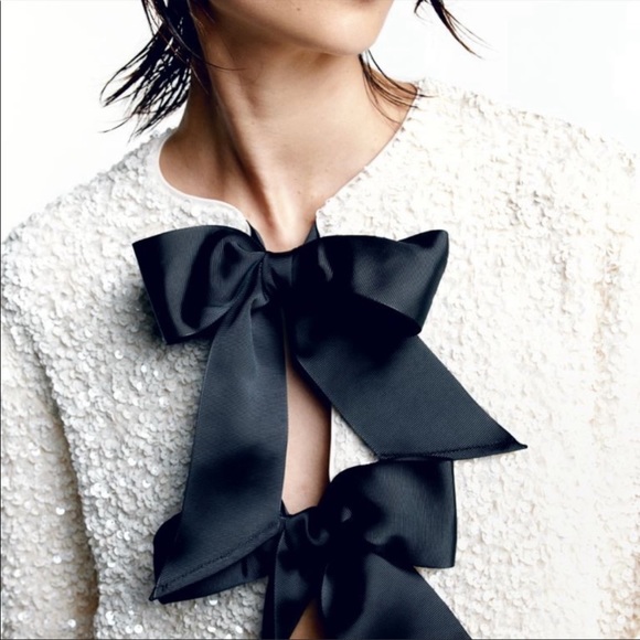 H&M New Tie-Front Sequin Jacket Size XL - Picture 3 of 4